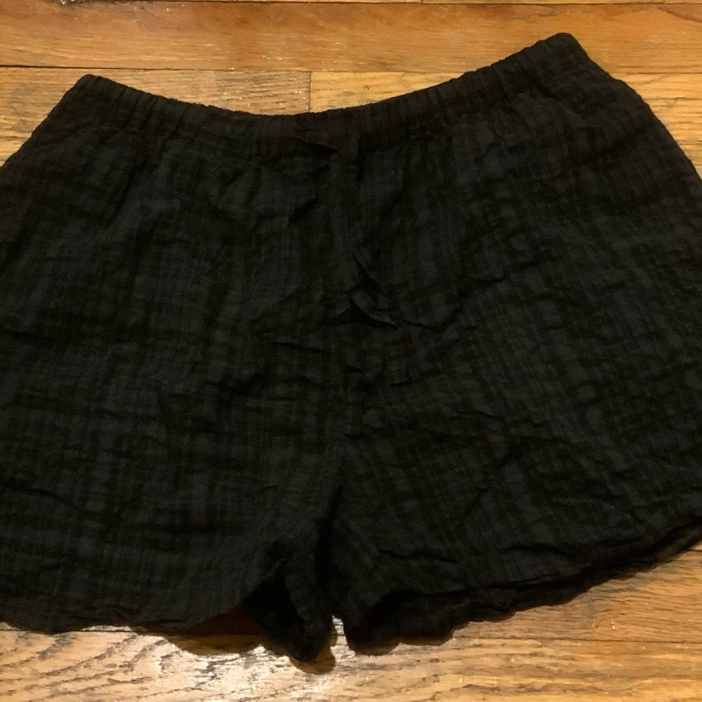 Black and Grey Women’s Striped Shorts
